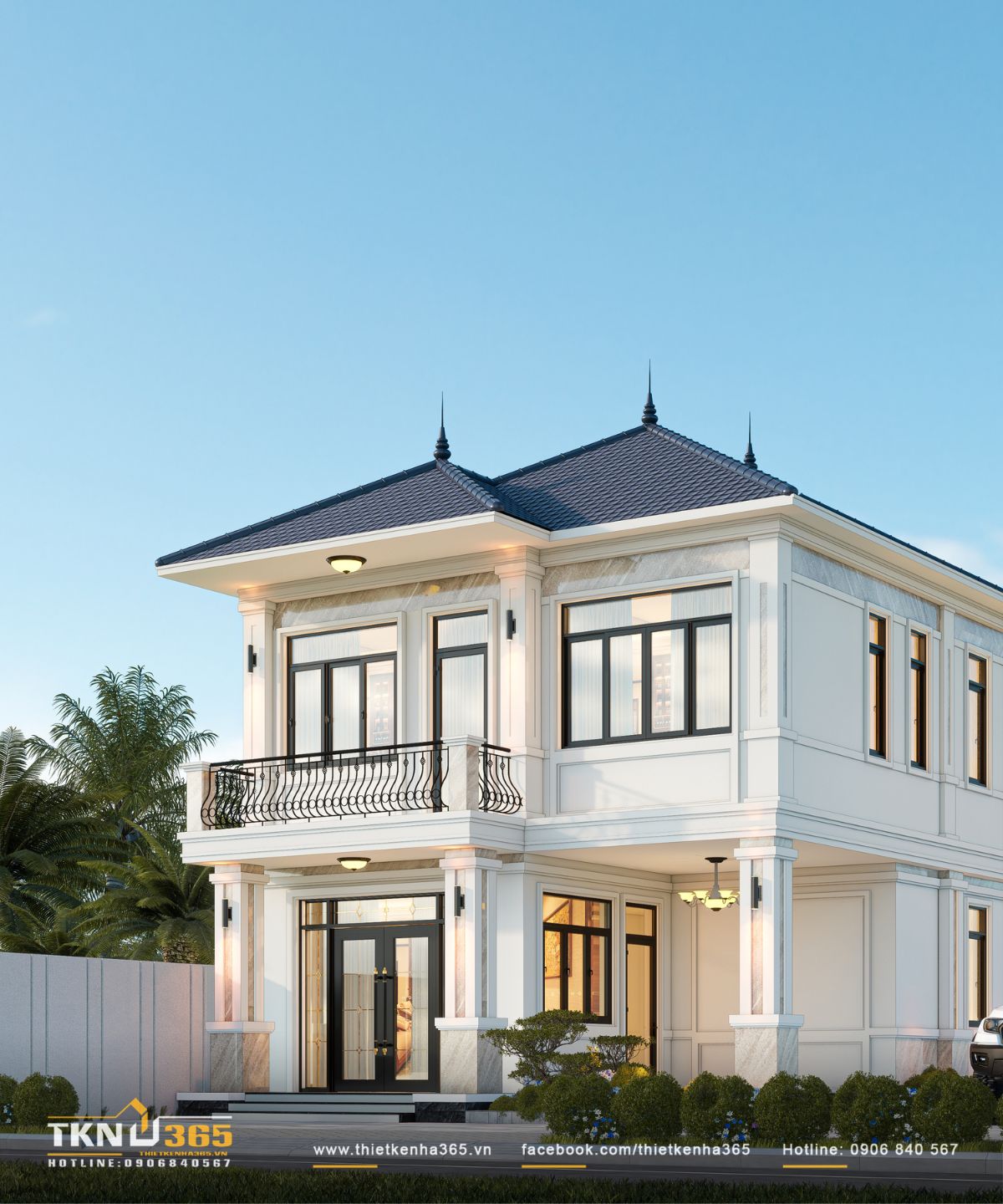Nhà phố 2 tầng hiện đại của chị Hương tích hợp quán cà phê nhưng vẫn giữ sự riêng tư cho gia đình đông thành viên 3 Các mảng tường sáng màu kết hợp khung cửa tối màu tạo chiều sâu và nét hiện đại cho nhà phố 2 tầng